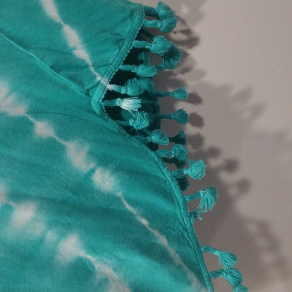 Zenergy by Chico's Tie Dye Print Tassel Hem Top Size 2 (12)-Hippie Beach Summer - Picture 5 of 7